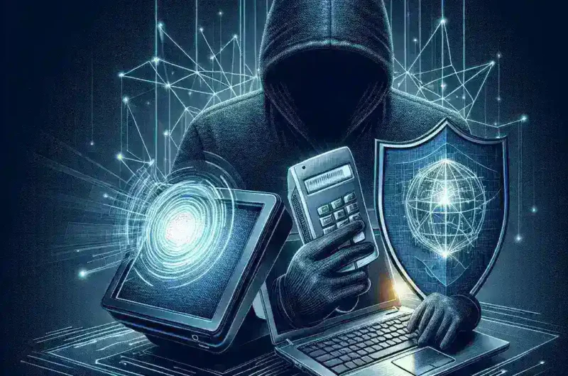 "Cybersecurity expert demonstrating hacking techniques to identify vulnerabilities in Point-of-Sale (POS) systems for enhanced security measures."