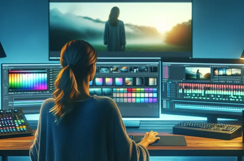 "Video editor adjusting color settings in Adobe Premiere Pro for footage color correction to enhance visual quality."